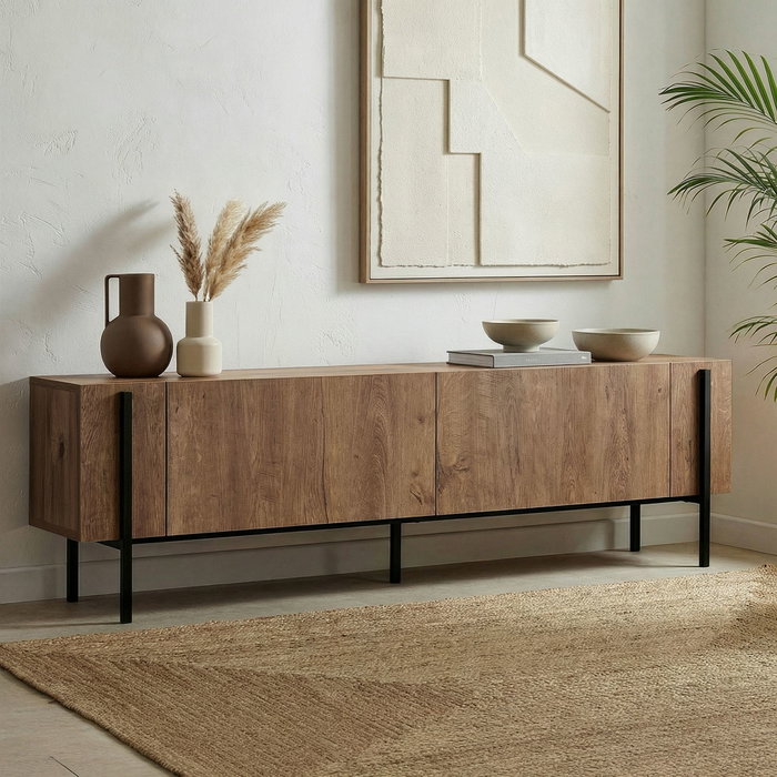 Nordure Nexus Soporte para TV en Roble Kafkas y Negro